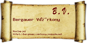 Bergauer Várkony névjegykártya